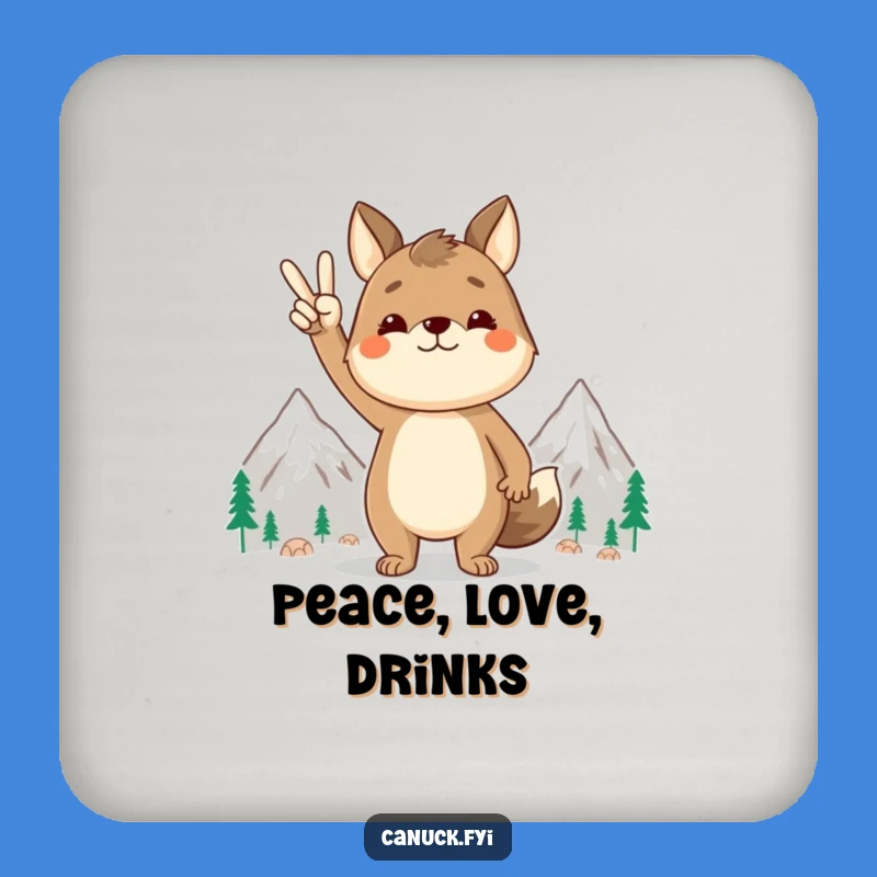 Funny Peace Animal Coaster: Mountain Zen Protector Gift