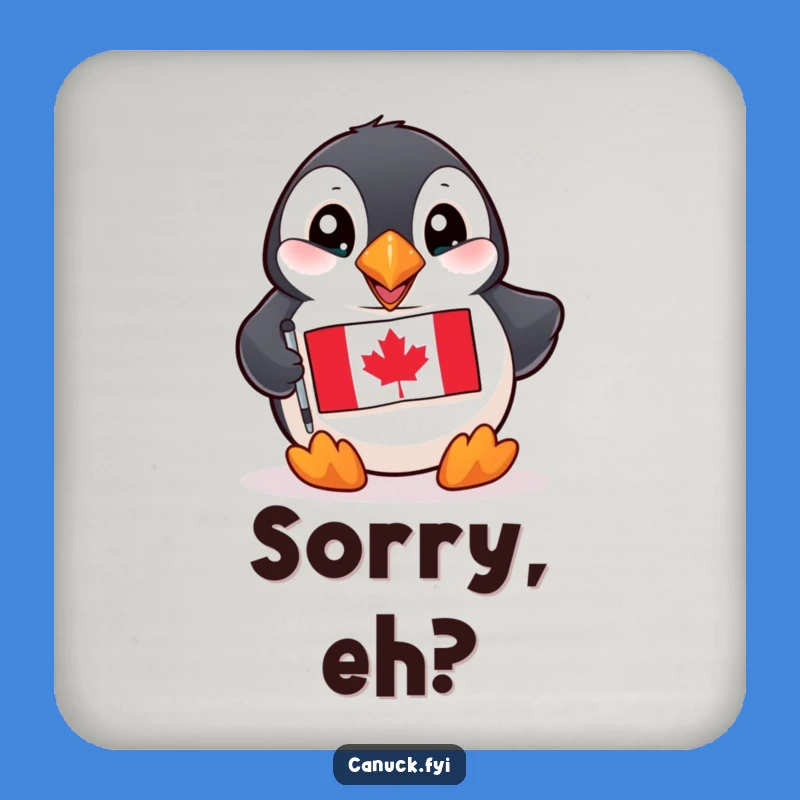 Funny Puffin Coaster: Playful Canadian Bird Protection - Humorous Gift