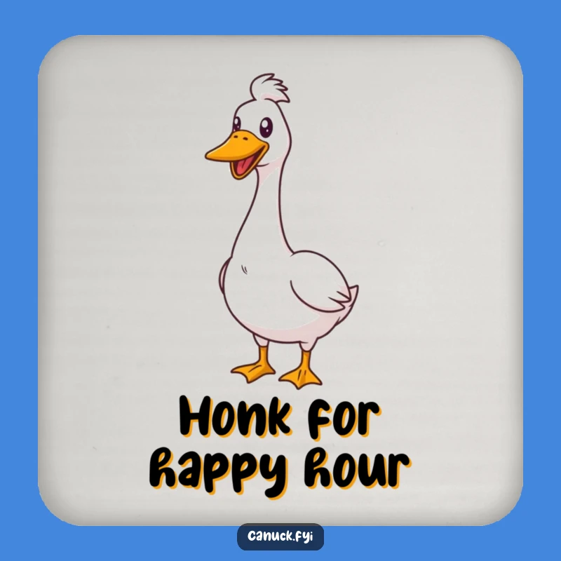 Funny Goose Honk Coaster: Protect Surfaces with Cheerful Bird Art