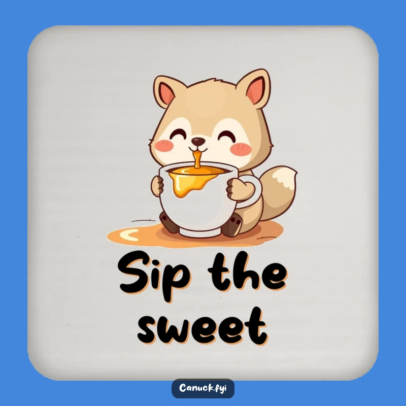 Funny Maple Syrup Animal Coaster - Sweet Protection - Cute Funny Gift