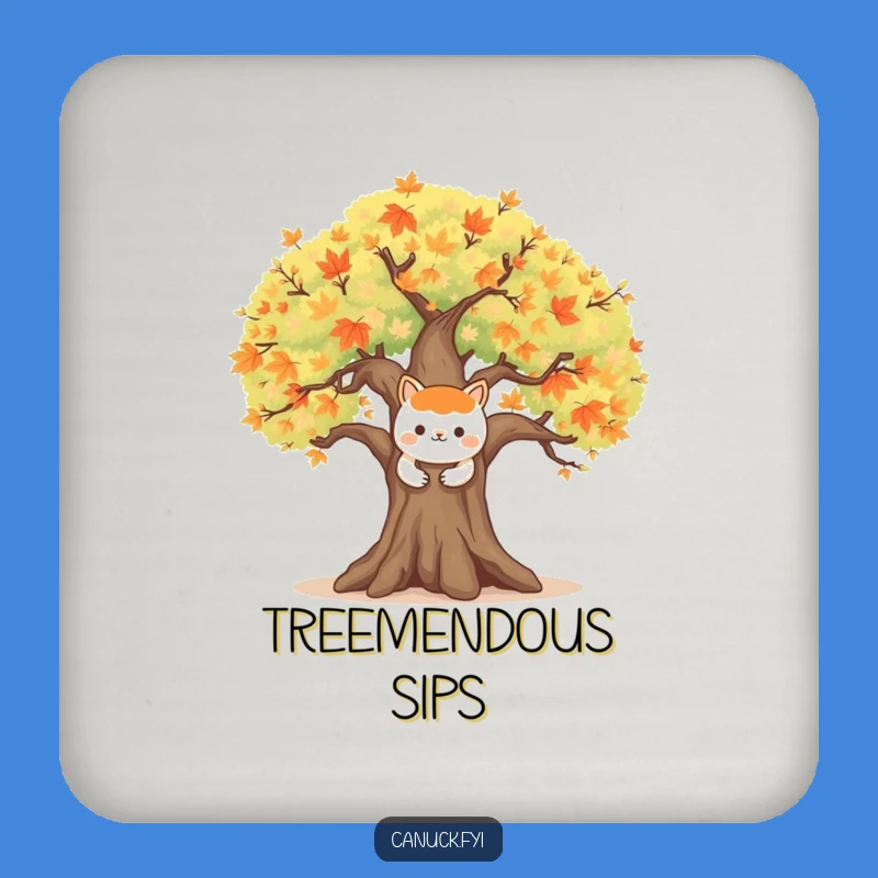 Funny Maple Tree Coasters: Animal Hug Set, Nature Drink Gift