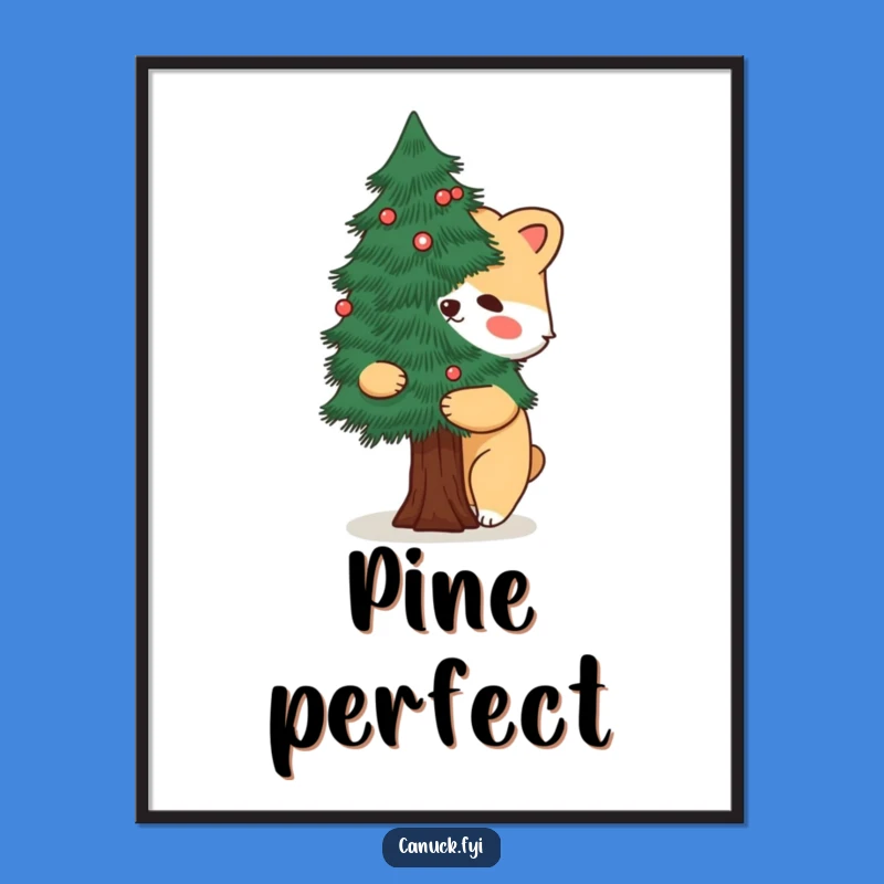 Funny Animal Hugging Tree Poster: Hilarious Nature Wall Art Gift