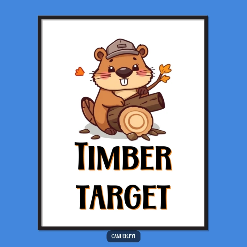 Funny Beaver Lumberjack Poster: Chopping Art for Walls