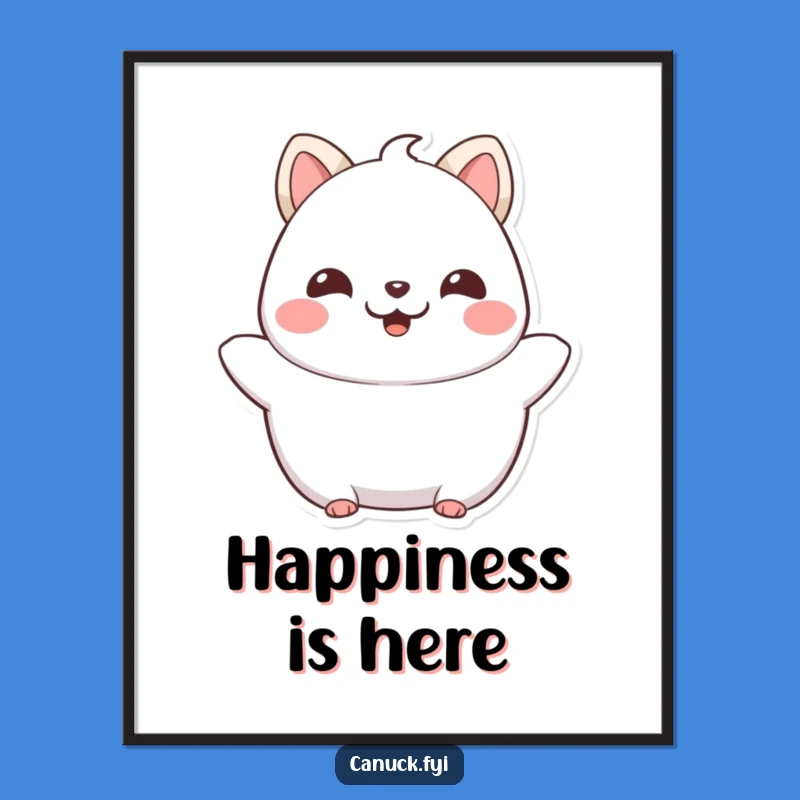 Funny Chubby Cat Poster: Beaming Pride & Happiness, Vibrant Wall Art Gift
