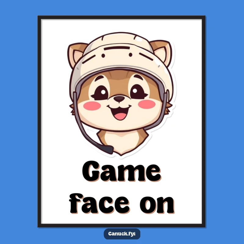 Funny Hockey Poster: Animal Player Smile, Sports Wall Decor