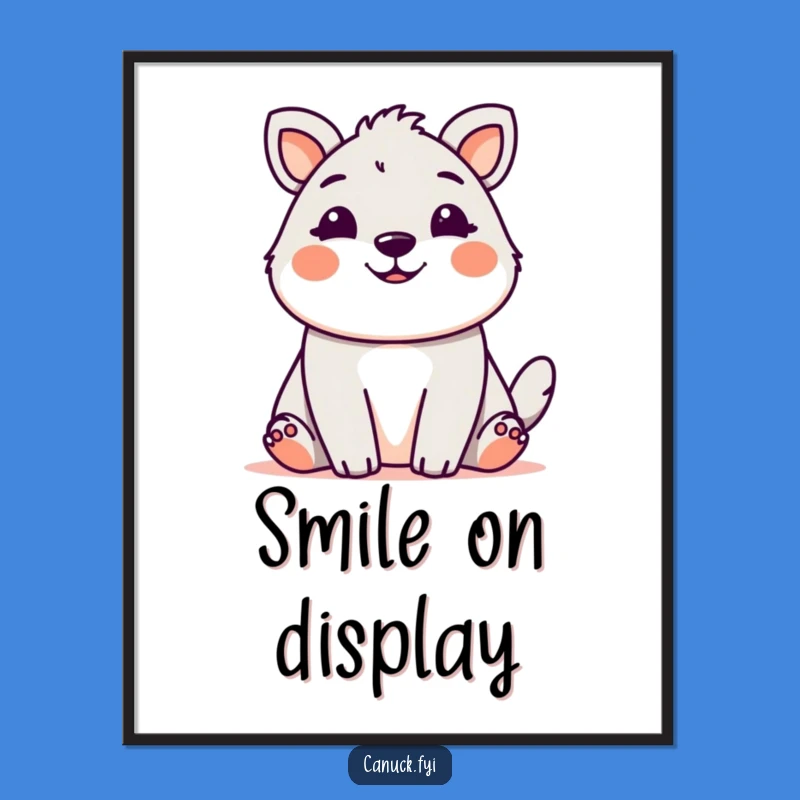 Funny Cute Animal Grin Poster: Cheerful Wall Art for a Happy Home