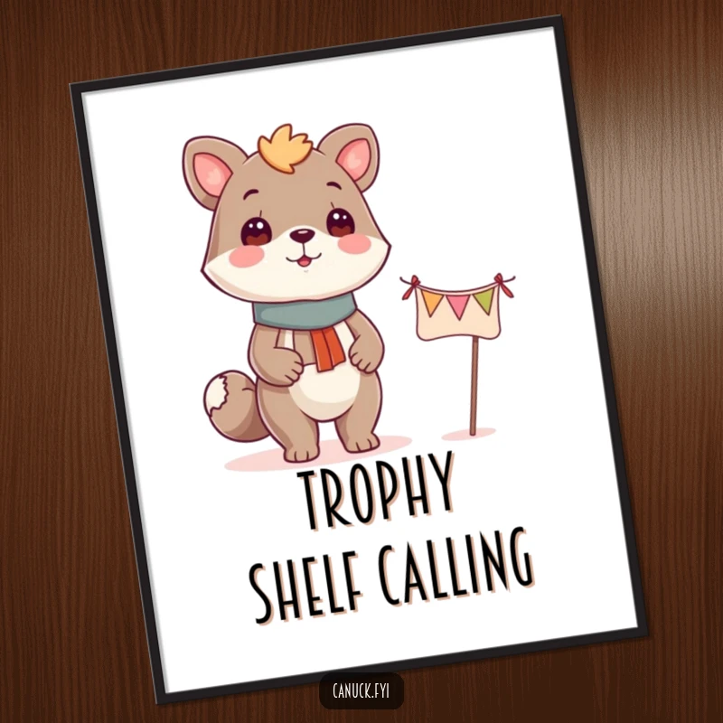 Funny proud animal banner poster, celebrating achievements and adding humorous wall decor.