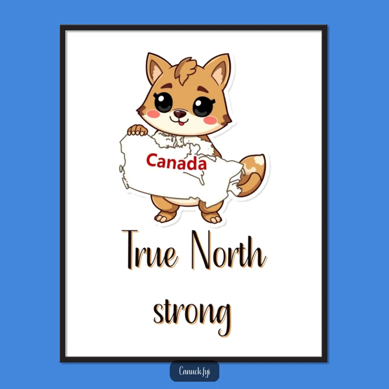Funny Canada Map Poster: Confident Animal Explorer - Wall Art Gift