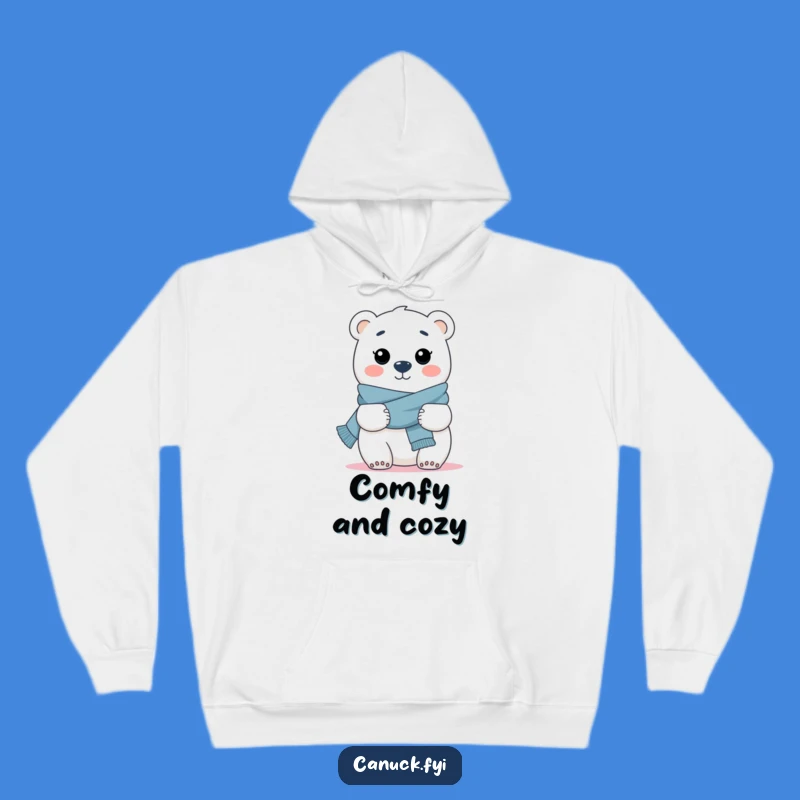 Funny Polar Bear Hug Hoodie - Ultra Cozy Scarf Bear Gift for Cuddles