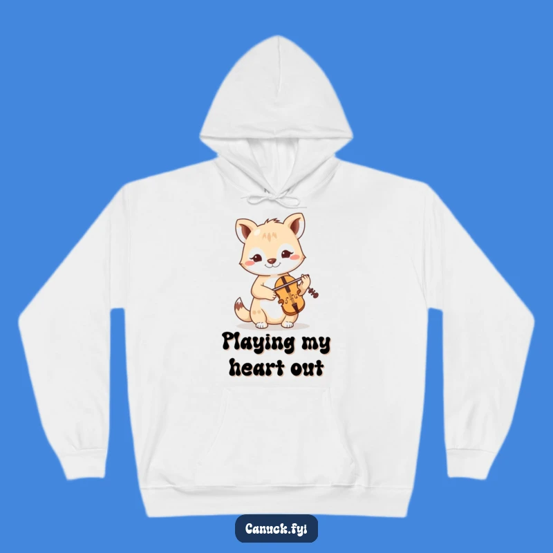 Funny Fiddle Animal Hoodie - Cozy Determined Musician Sweatshirt Gift