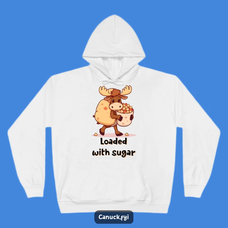 Funny Moose Hoodie: Cozy Candies Comfort, Clumsy Charm, Warm Humorous Gift