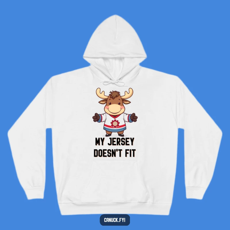 Funny Moose Hoodie - Cozy Hockey Fan Gift with Hilarious Design