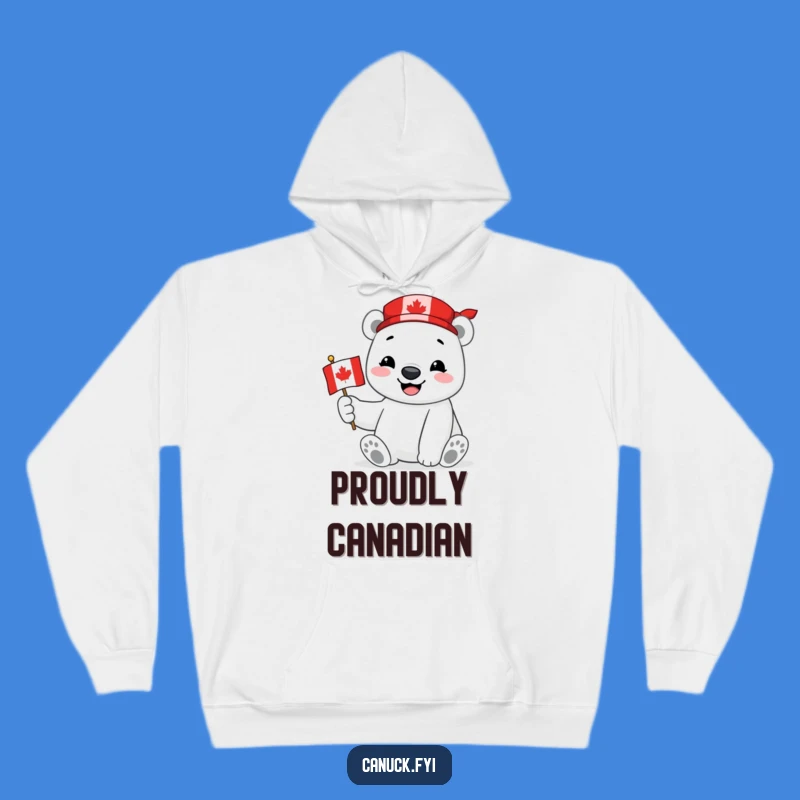Funny Polar Bear Hoodie: Canadian Flag Pride - Cozy Arctic Gift