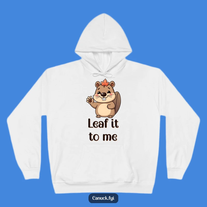Cozy Funny Beaver Maple Leaf Hoodie: Warmth with Canadian Charm