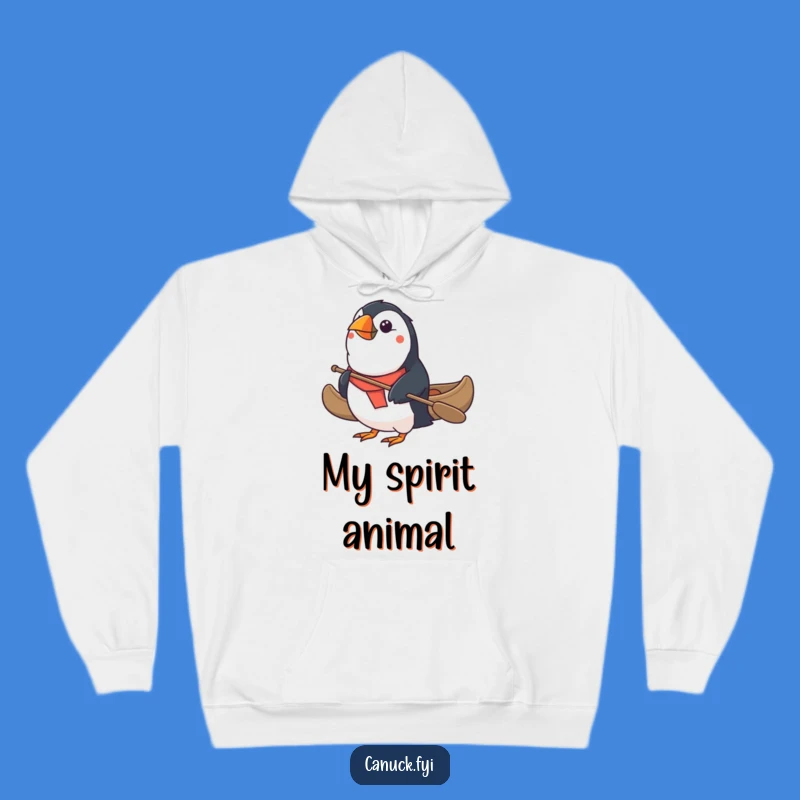 Funny Puffin Canoe Hoodie - Cozy Determined Explorer Gift