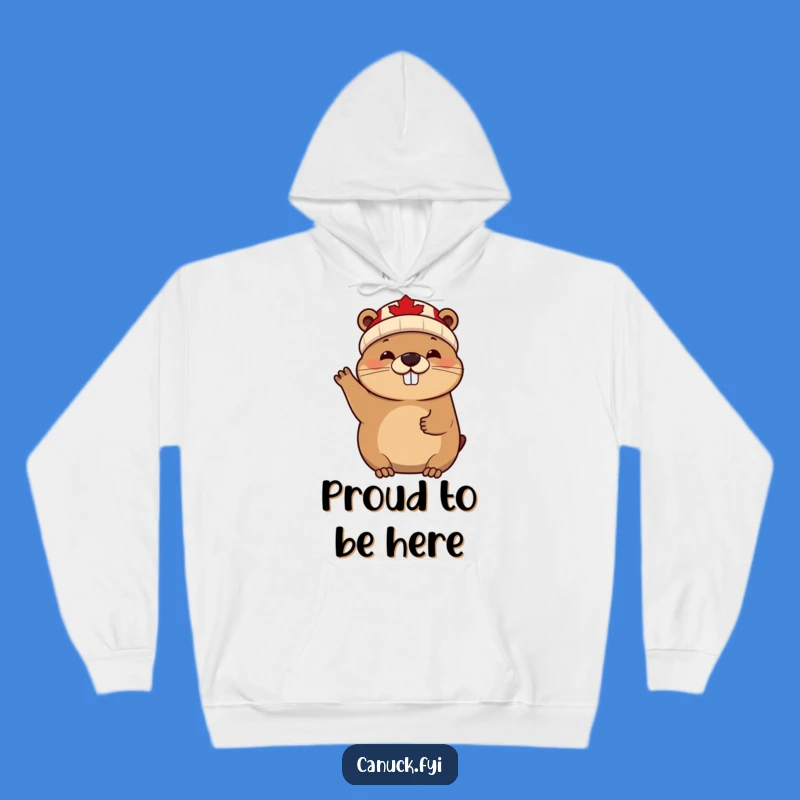 Funny Beaver Hoodie: Cozy Cheerful Canadian Animal Wear for Warm Hugs!
