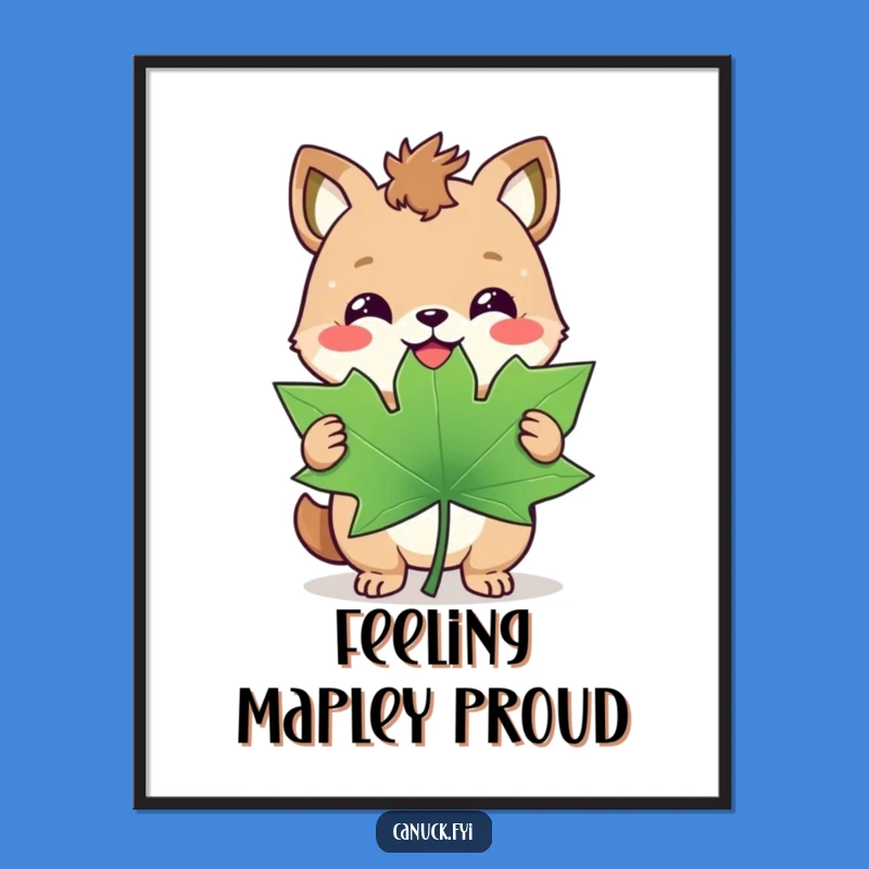 Free Printable Wall Art: Triumphant Maple Leaf Animal for Bold, Funny Decor