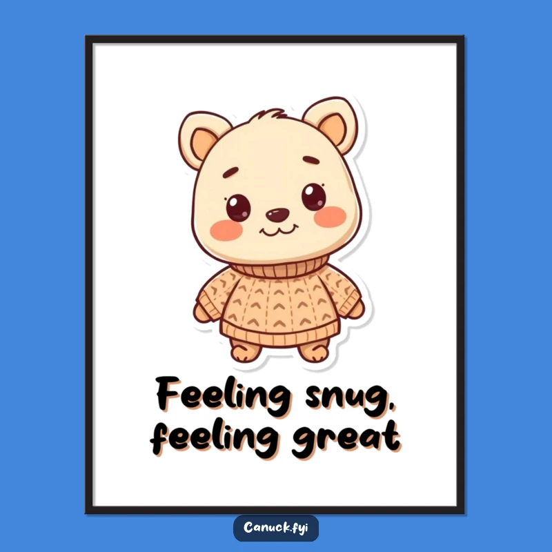 Funny Free Printable Wall Art: Cozy Animal Sweater - Cute Downloadable Decor Gift