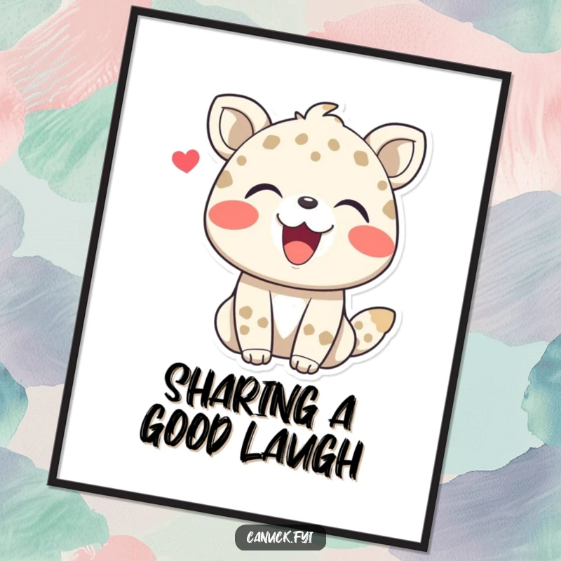 Funny Free Printable Wall Art: Joyful animal sharing a hearty, friendly laugh, creating an atmosphere of pure, infectious happiness.