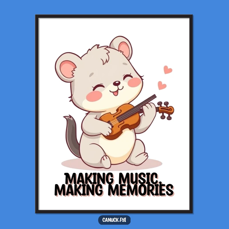 Free Printable Wall Art: Joyful Fiddling Animal - Whimsical Downloadable Decor Gift