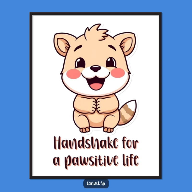 Funny Free Printable Wall Art: Animal Handshake Humor, Downloadable Home Decor