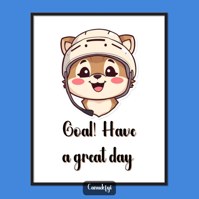 Sporty Free Printable Wall Art: Hockey Helmet Animal - Fun Downloadable Decor!