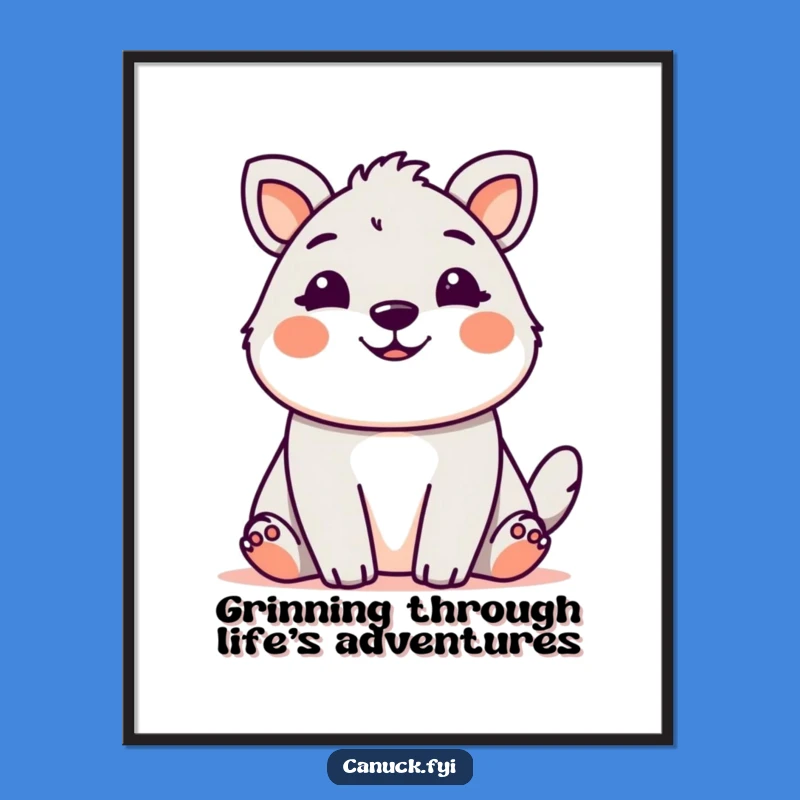 Funny Free Printable Wall Art: Cheerful Grin Design, Quirky Downloadable Decor