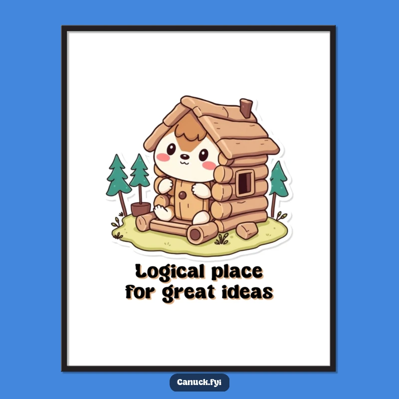 Funny Free Printable Animal Cabin Builder Wall Art - Downloadable Humorous Decor