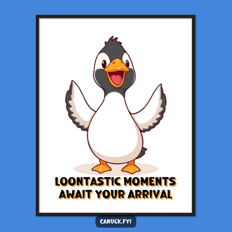 Funny Free Printable Wall Art: Joyful Loon Singing Loudly Downloadable Decor for Your Home