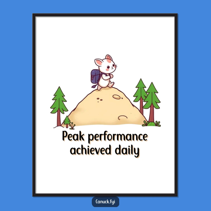 Free Printable Wall Art: Funny Adventurous Hiker Creature - Downloadable Home Decor Gift