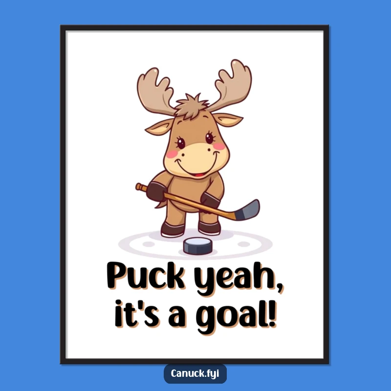 Funny Free Printable Wall Art: Hockey Moose - Score Big on Decor with this Downloadable Art!