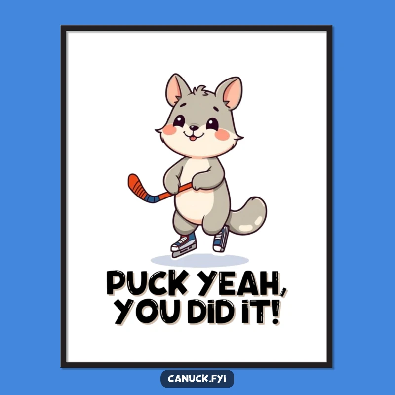 Funny Free Printable Wall Art: Hockey Animal Dance - Sporty Downloadable Decor Gift