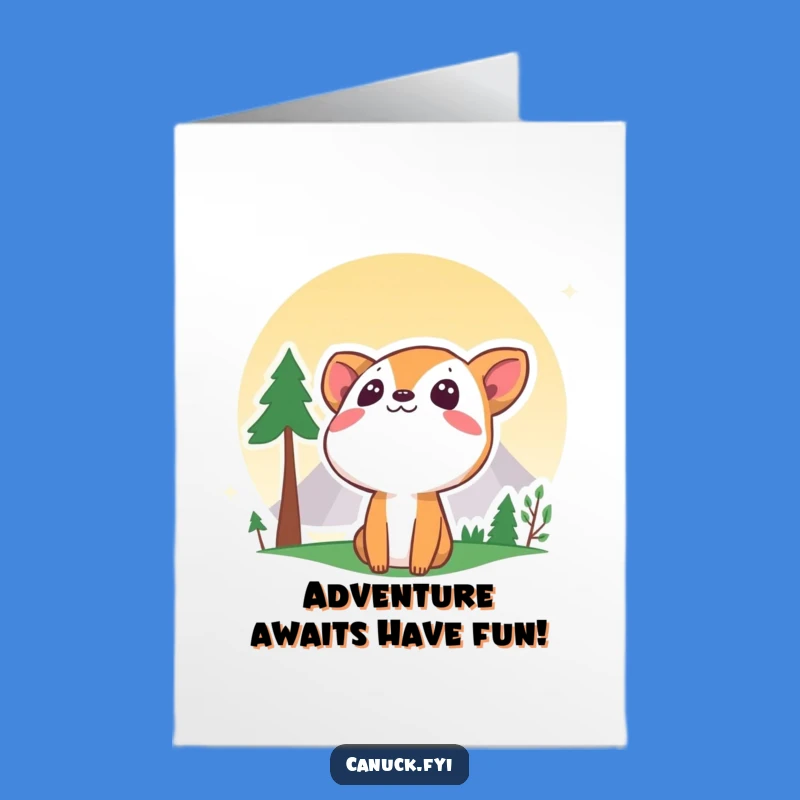 Free Printable Curious Mountain Greeting Card: Funny Animal Birthday Downloadable Gift