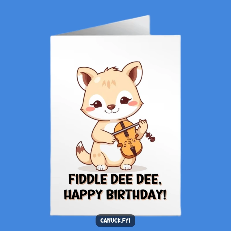 Free Printable Birthday Card: Funny Fiddle Animal, Perfect DIY Downloadable Gift!