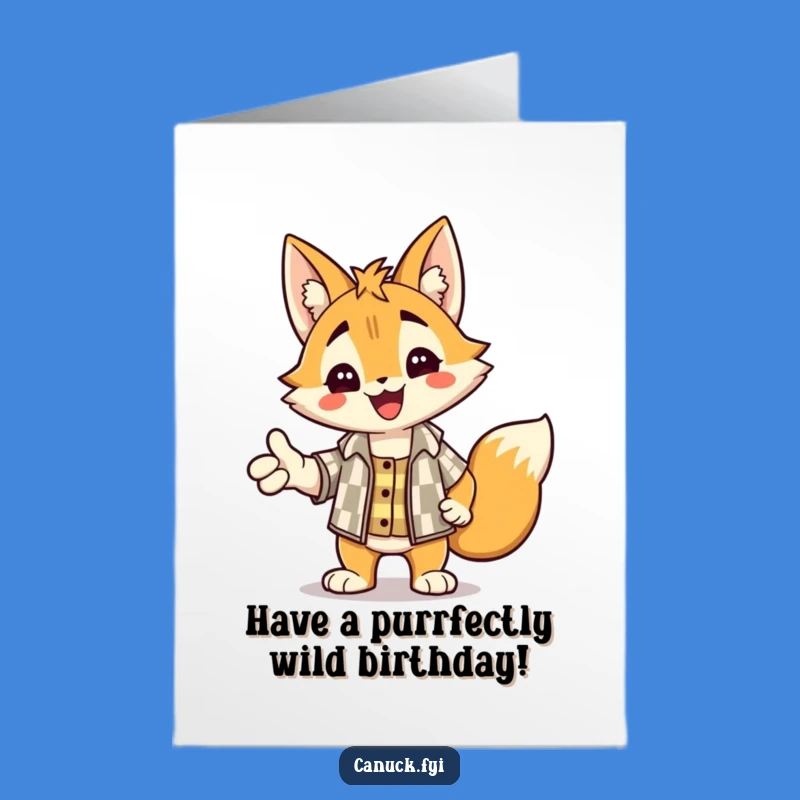 Free Printable Friendly Lynx Card - Funny Birthday Downloadable Gift