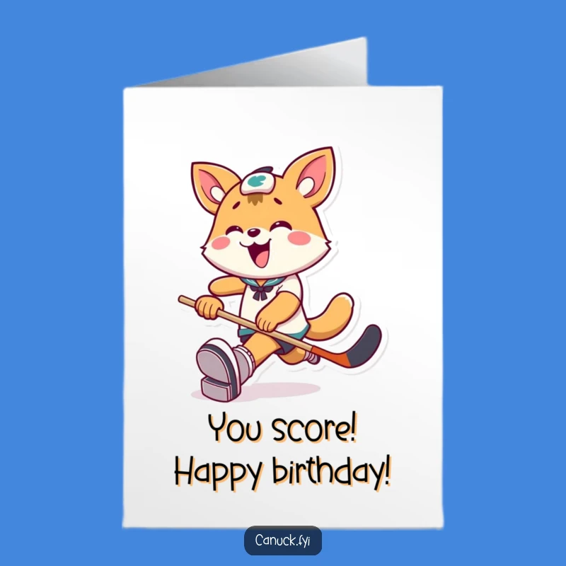 Free Printable Funny Hockey Birthday Card - Downloadable Joyful DIY Gift