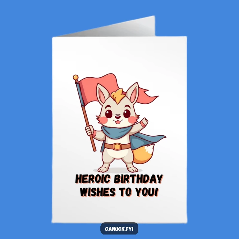 Free Printable Hero Birthday Card: Proud Animal Flag Funny Downloadable Gift