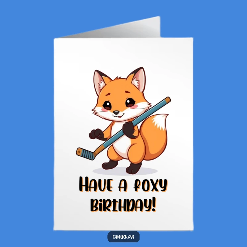 Free Printable Birthday Card: Fox Scores Birthday Goal!