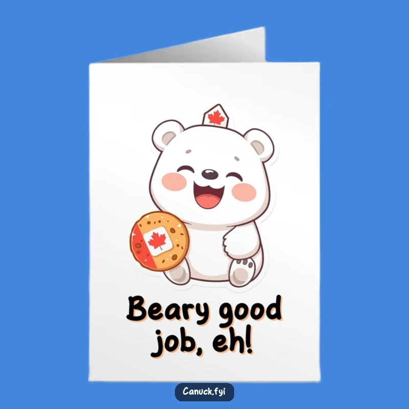 Free Printable Funny Polar Bear Congrats Card - Cookie Cheer Downloadable
