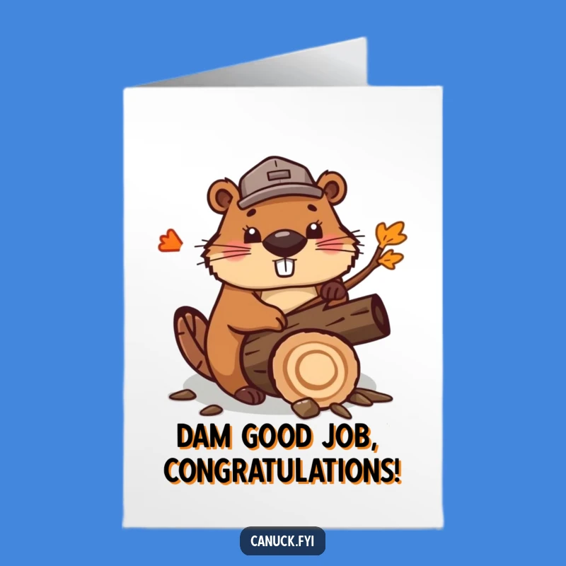 Free Printable Congrats Card: Beaver Lumberjack Funny Downloadable Gift