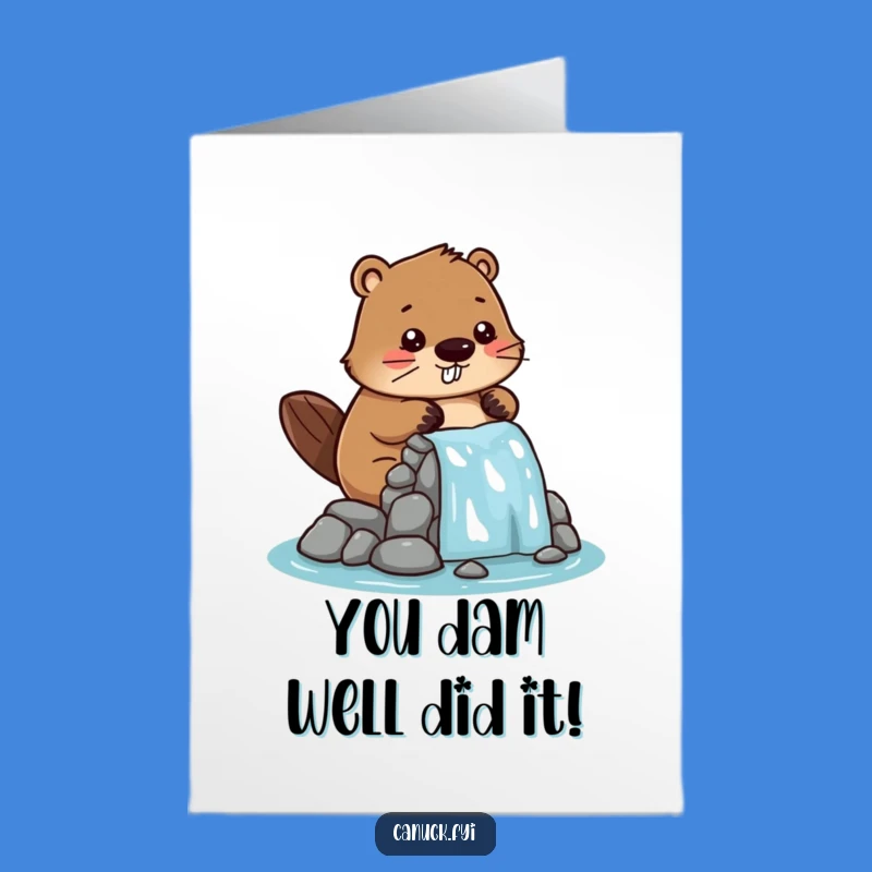 Free Printable Congrats Card: Beaver Builder's Success, Fun DIY Downloadable Gift!