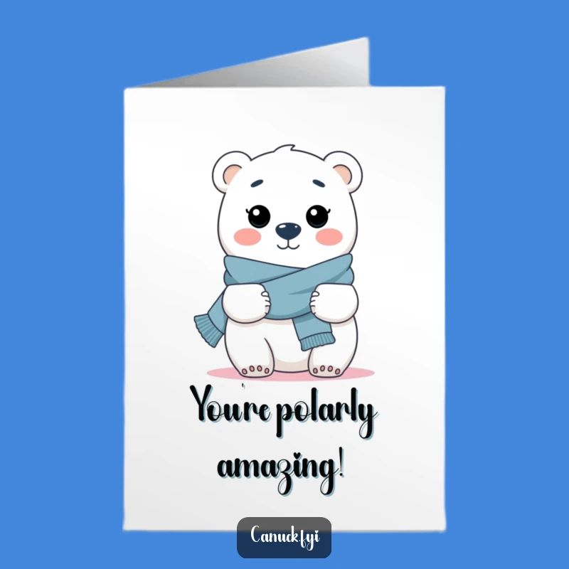 Free Printable Cozy Polar Bear Hug Card - Congrats Downloadable Gift