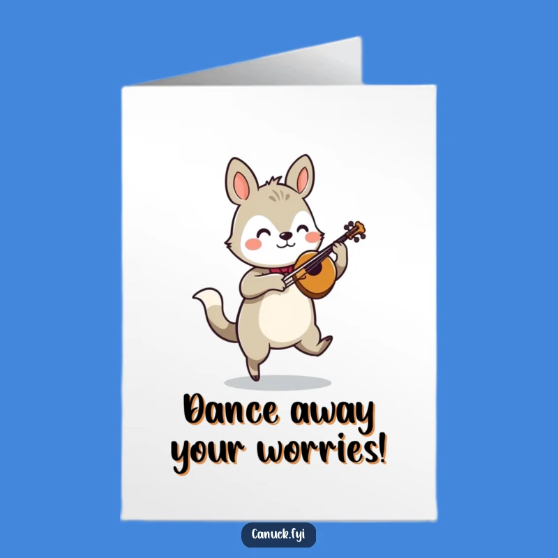 Free Printable Fiddle Jig Card: Funny Animal Congrats Downloadable Gift
