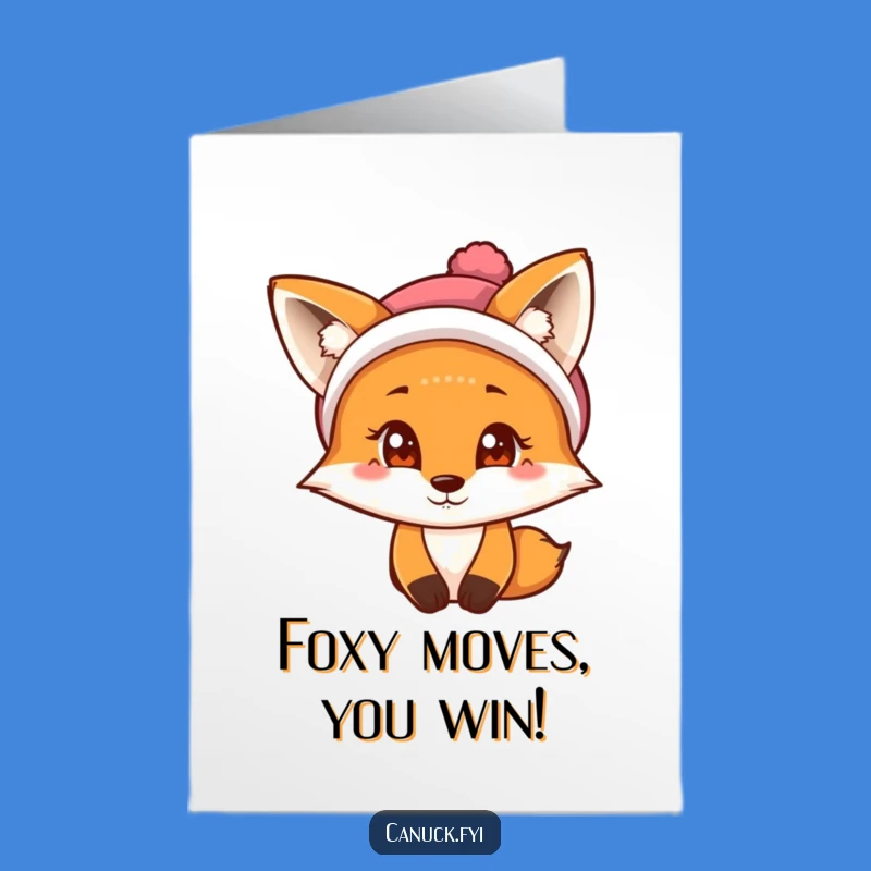 Free Printable Fox Congrats Card: Tuque Trickster for Your Big Success!