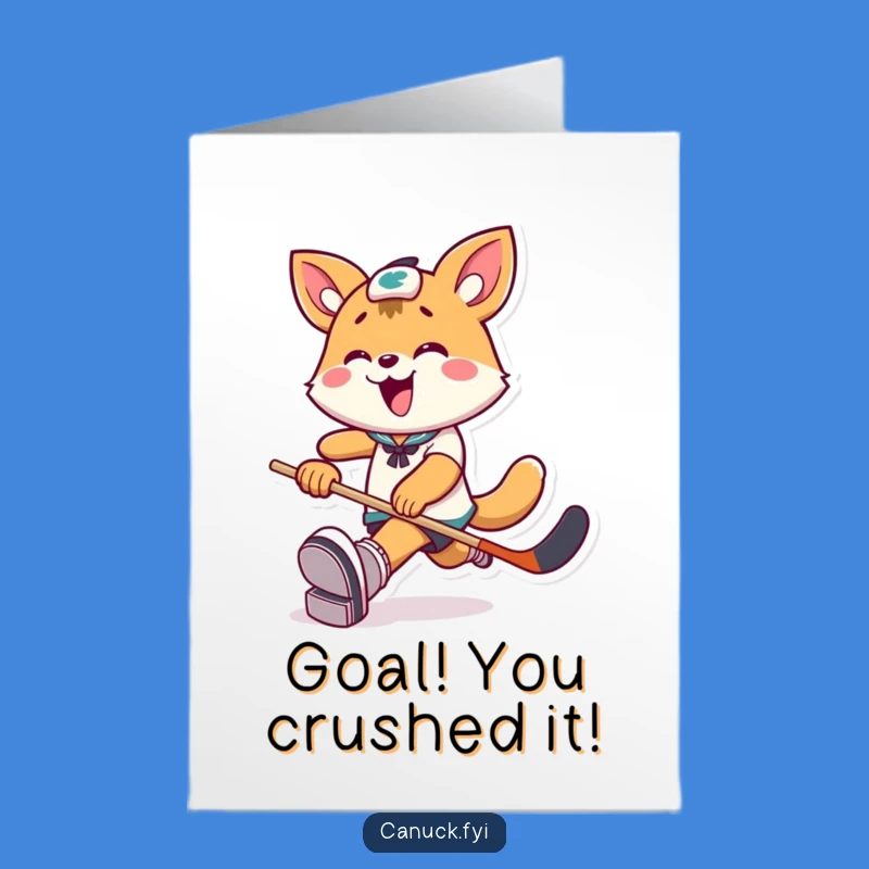 Free Printable Animal Hockey Card - Humorous Congratulations Downloadable Gift