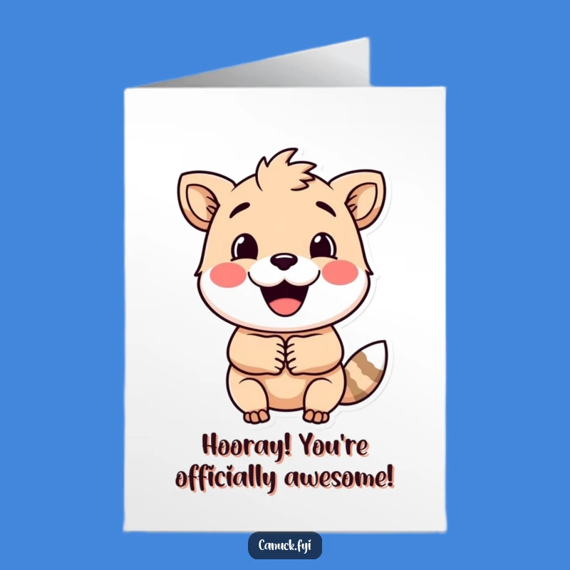 Free Printable Congrats Card: Funny Animal Handshake, Downloadable, Print at Home