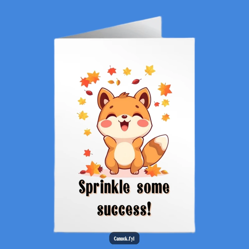 Free Printable Maple Seed Card: Funny Animal Congrats Downloadable Gift