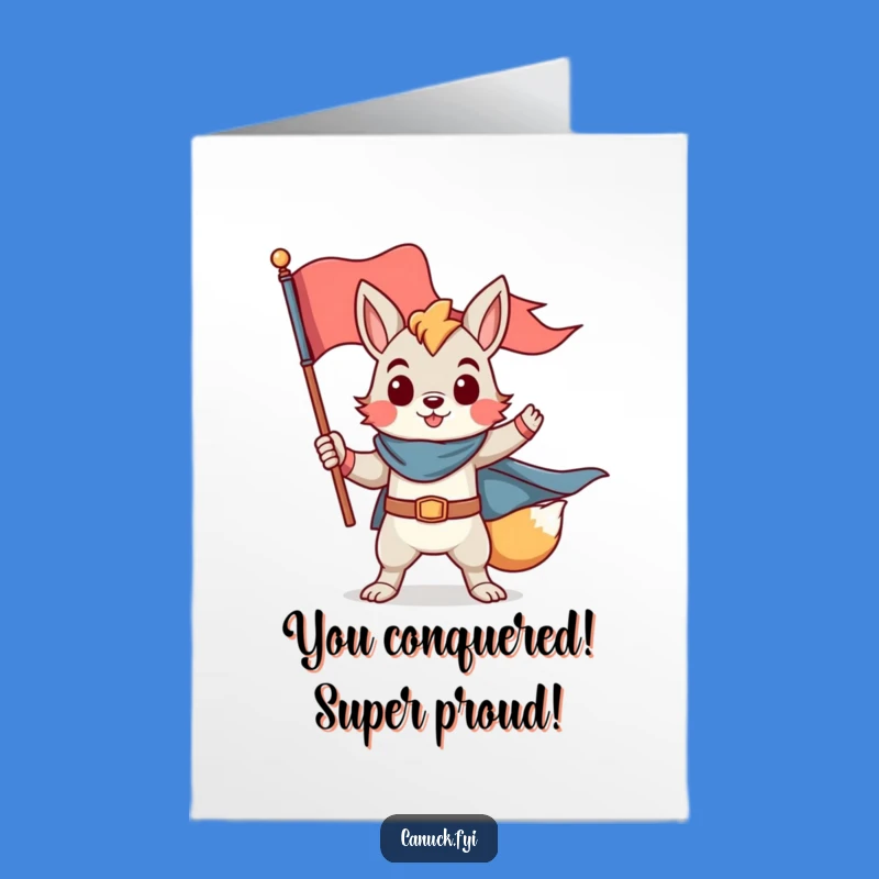 Free Printable Hero Congrats Card: Proud Animal Flag Funny Downloadable Gift