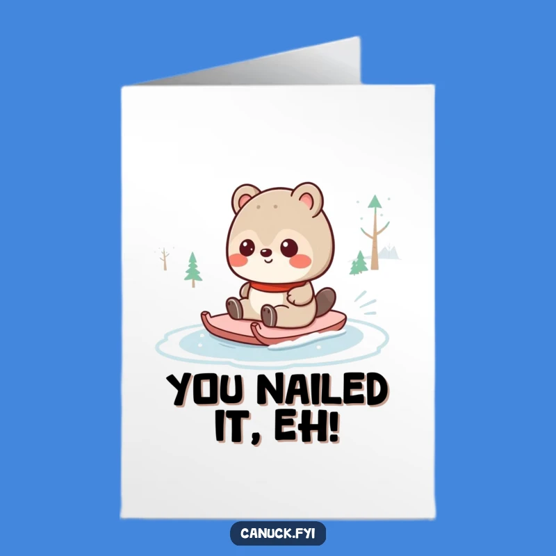 Free Printable Congrats Card: Canadian Beaver's Coolest Celebration Slide!