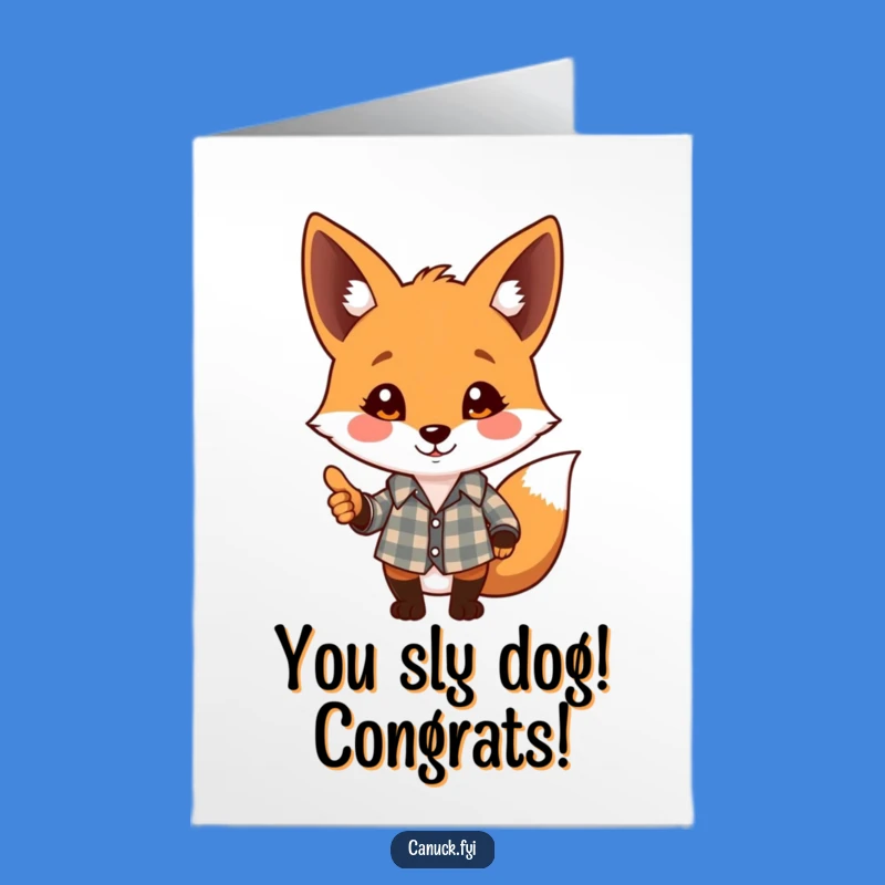 Free Printable Fox Congrats Card: Playful Plaid Pal Funny Downloadable Gift